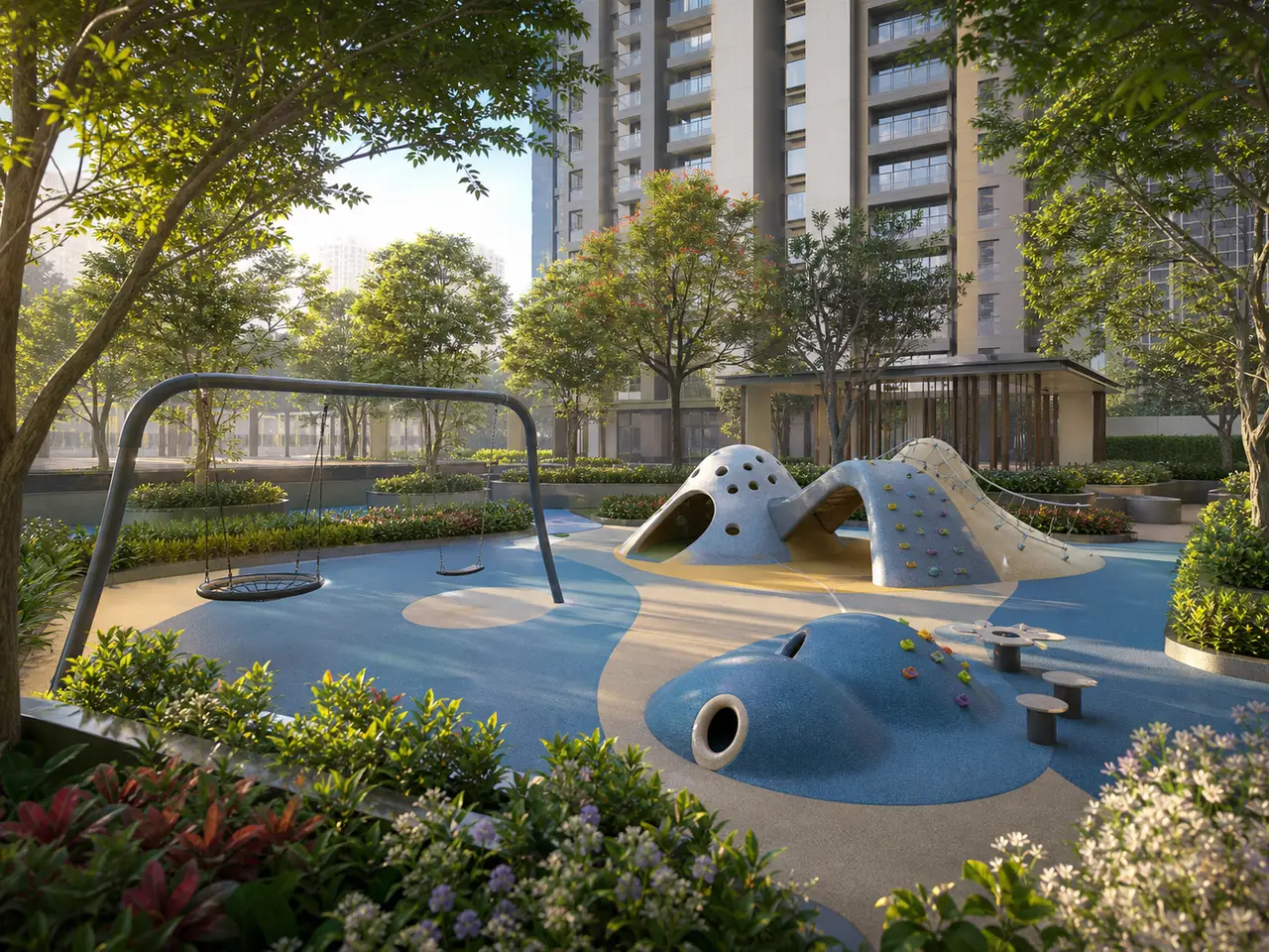 Landscaped residential play setting
